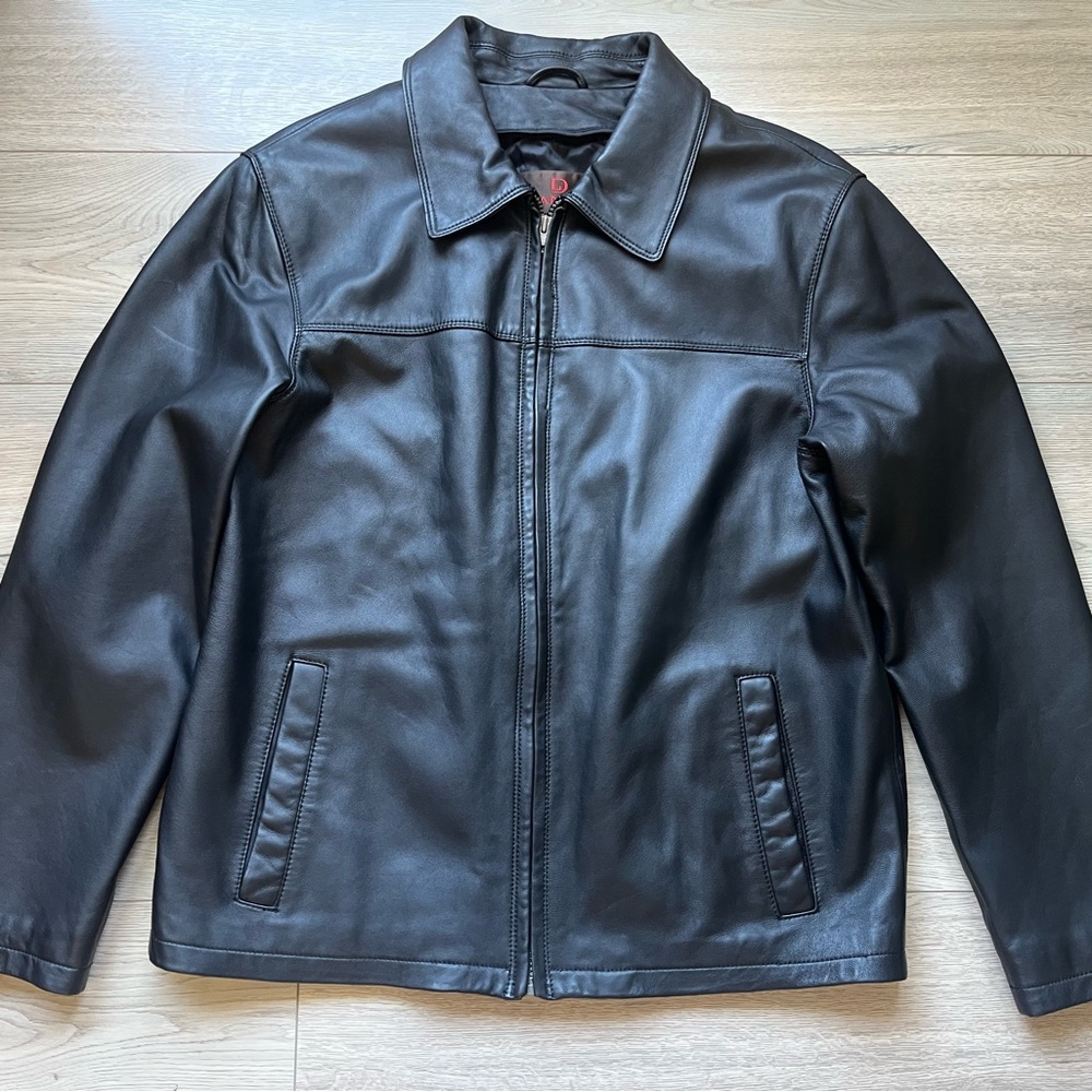Danier Men's Classic Black Leather Jacket
